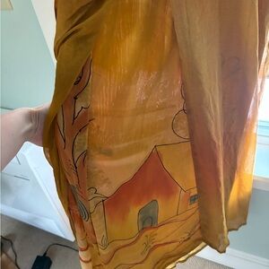 NWT vintage Nancy K Orange Button-Down House Dress